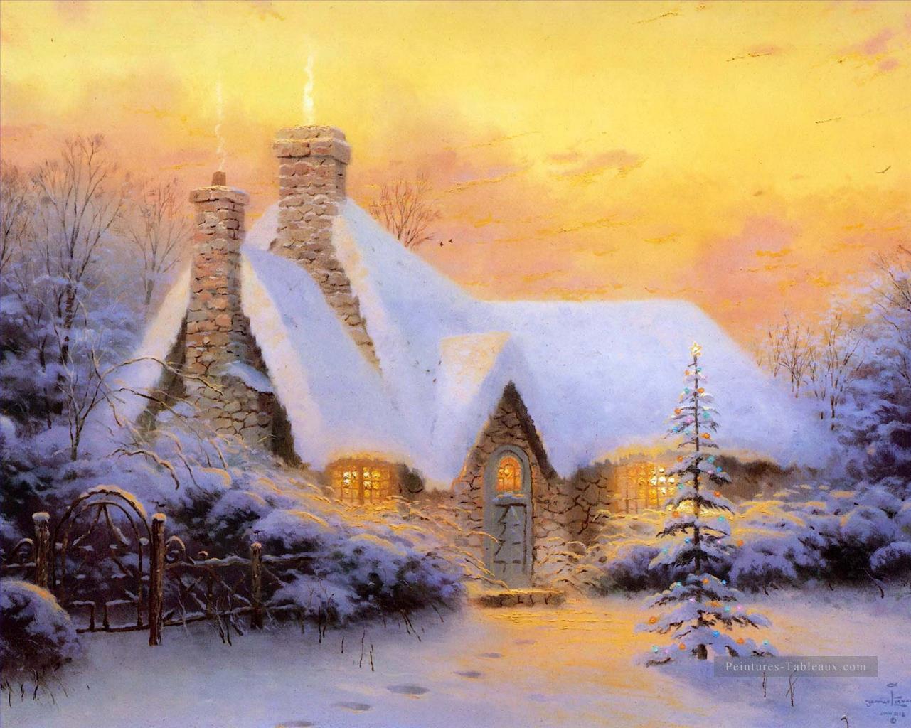 Christmas Tree Cottage TK Peintures à l'huile